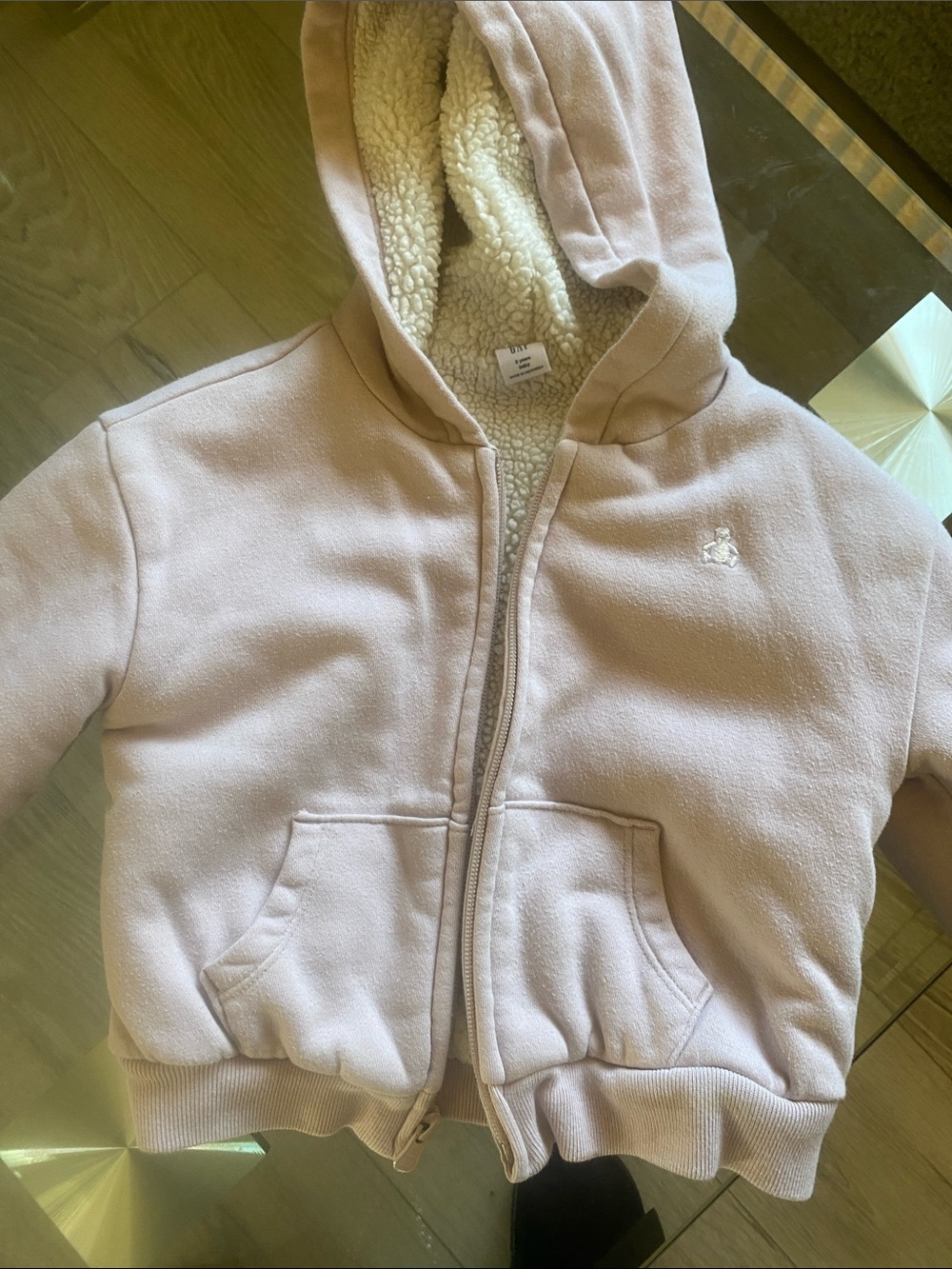GAP 3years Kids' Pink Sherpa-Lined Hoodie Jacket